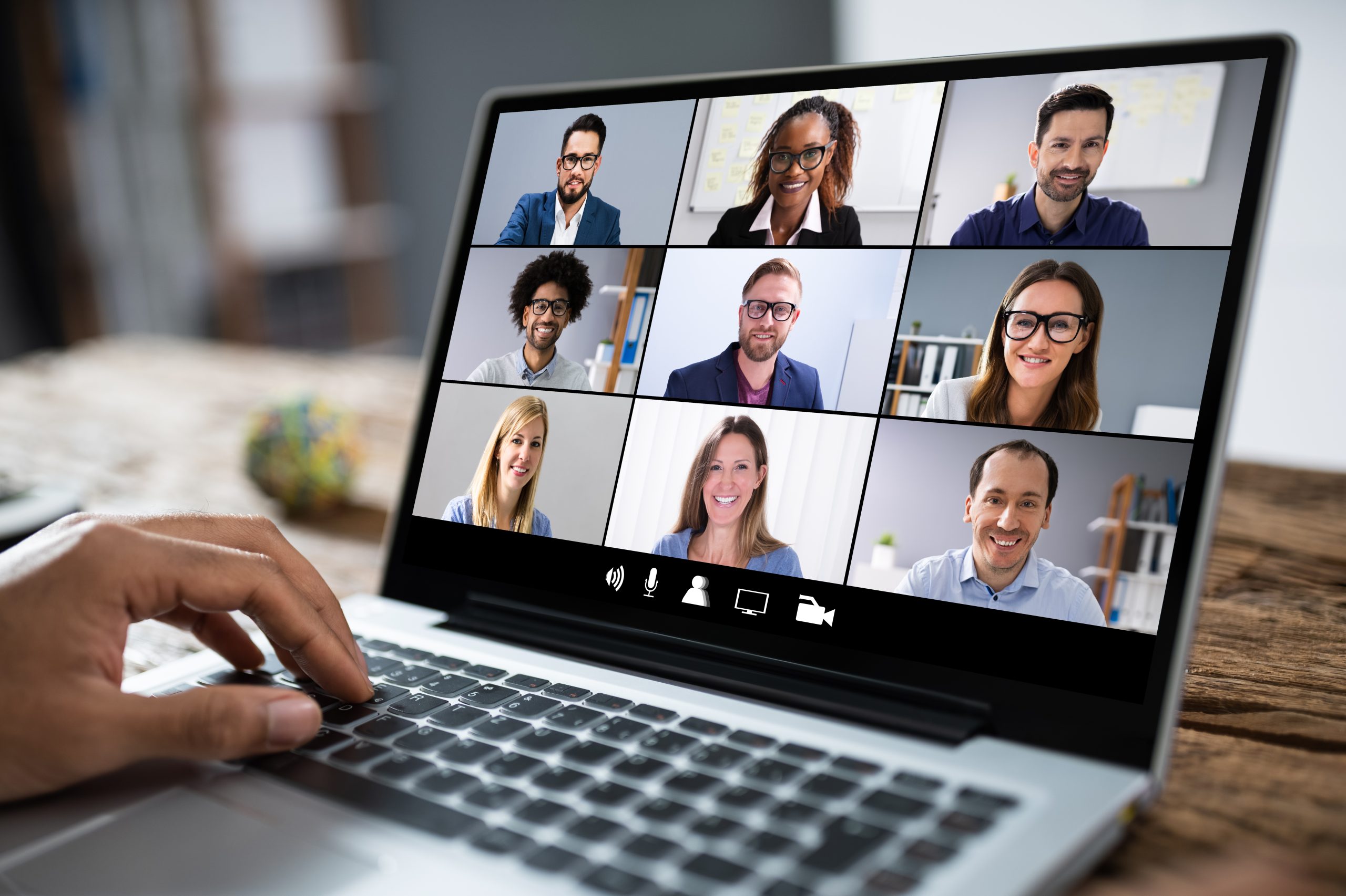 Computer screen showing virtual meeting